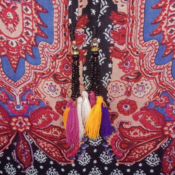 Anandas Collection Boho Tunic Dress XL Multi Color Tribal Hippie Cover Up Beach - Picture 8 of 12